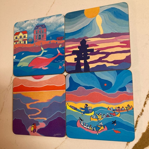 4 Ted Harrison Art Colourful Coasters - Picture 5 of 5